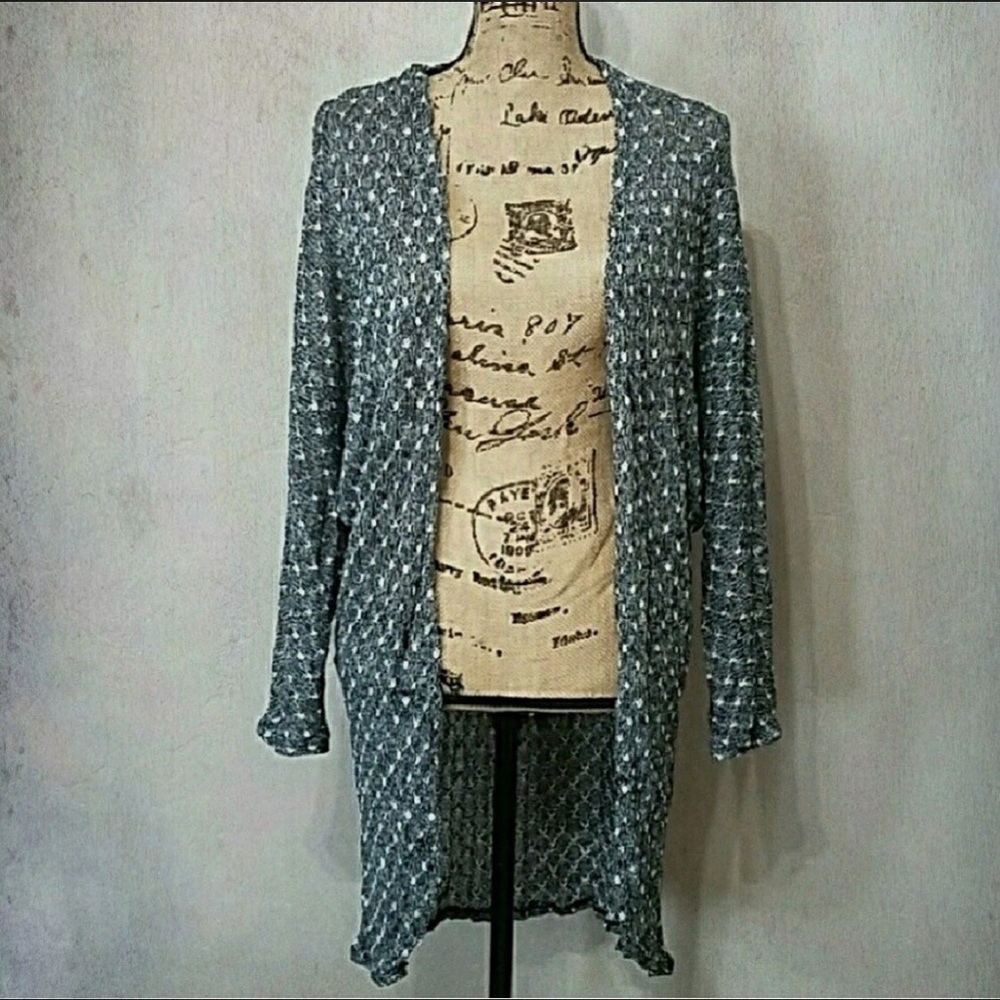 Knitted Longline Cape Open Cardigan